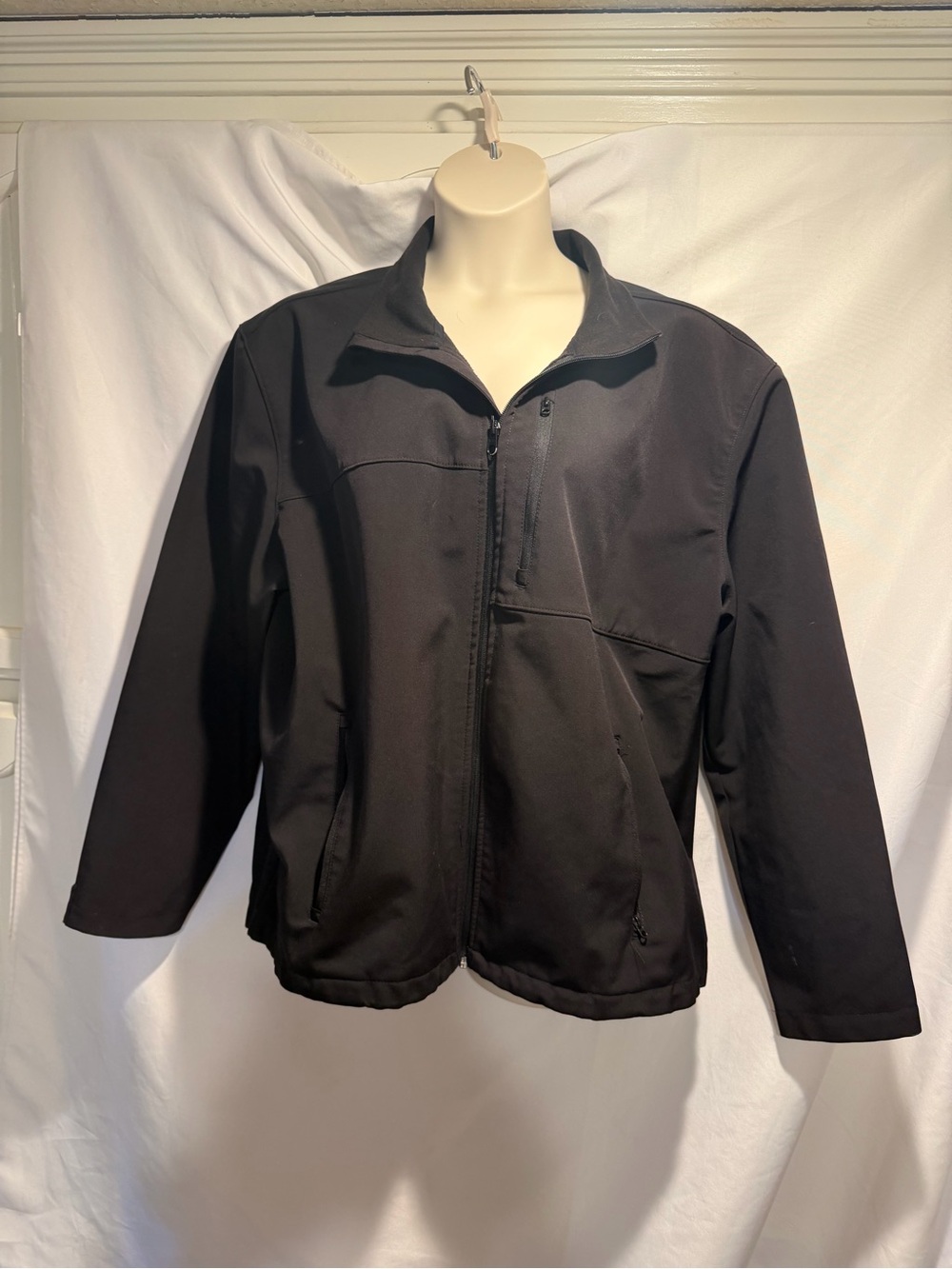 St. John's Bay Men's Black Softshell Zip Jacket
